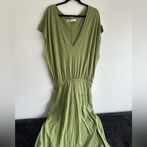 Free People Beach Olive Green Midi Dress XL